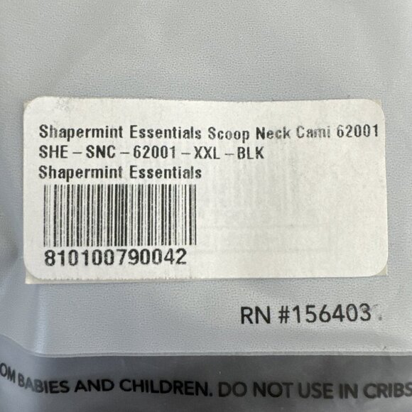 Shapermint Essentials Scoop Neck Cami Women's 2XL Black NWT 0044 - Picture 13 of 14